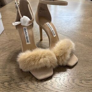 NEW Charles David Leather Faux Fur Empoli Heel Size 6.5M